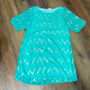 Francesca’s Teal Shiney Dress